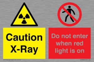 Caution X-Ray. Do not enter when red light is on